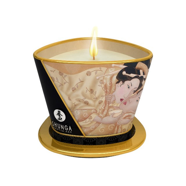 Lumânare pentru masaj SHUNGA Desire – Vanilla Fetish, cu uleiuri 100% naturale, aromă de vanilie, 170 ml