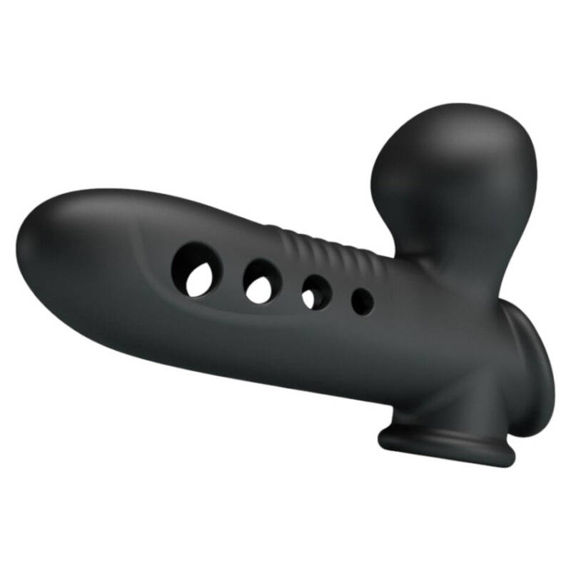 Manșon gonflabil PRETTY LOVE Airbag Crane, pentru îngroșarea penisului, întârzierea ejaculării și stimulare, din silicon, negru