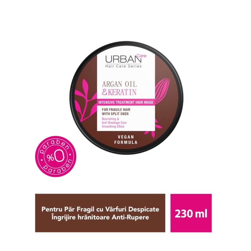 Mască păr deteriorat cu ulei de argan și cheratină