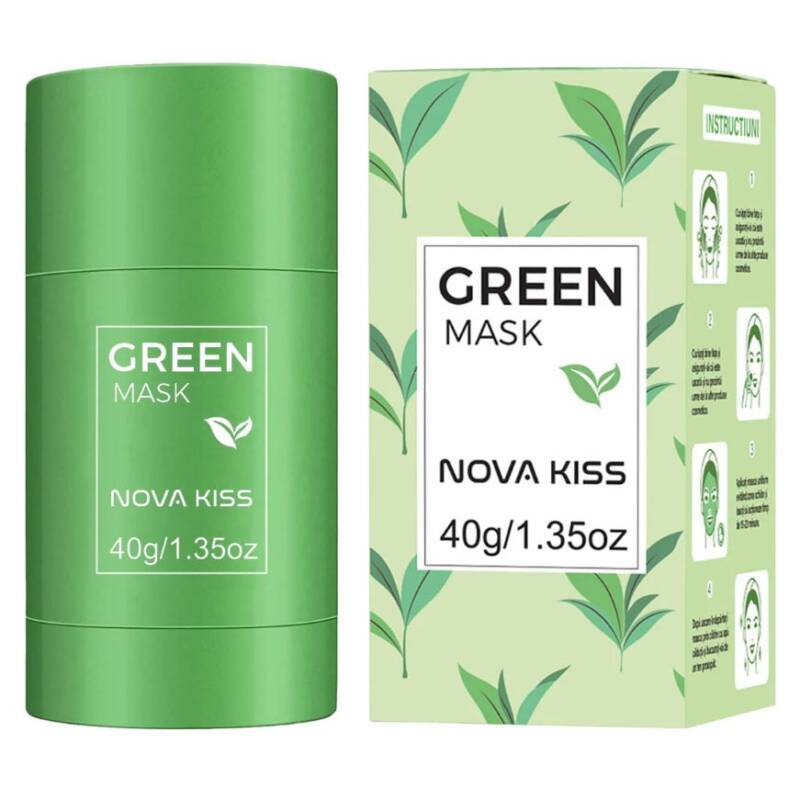 MASCA STICK PREMIUM CU EXTRACT DE CEAI VERDE SI ARGILA, IMPOTRIVA ACNEEI, EXCESULUI DE SEBUM, ANTI PUNCTE NEGRE, NOVA KISS  40G