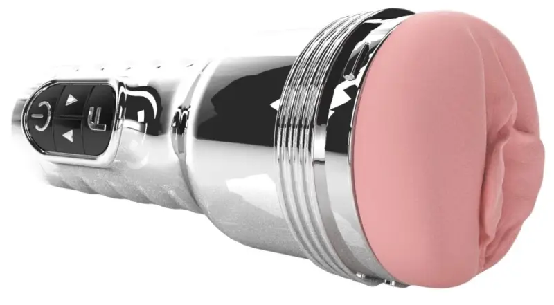 Masturbator cu Vibratii Fleshlight Quiver, Functie Incalzire, TPE, USB, Argintiu, 25.5 cm