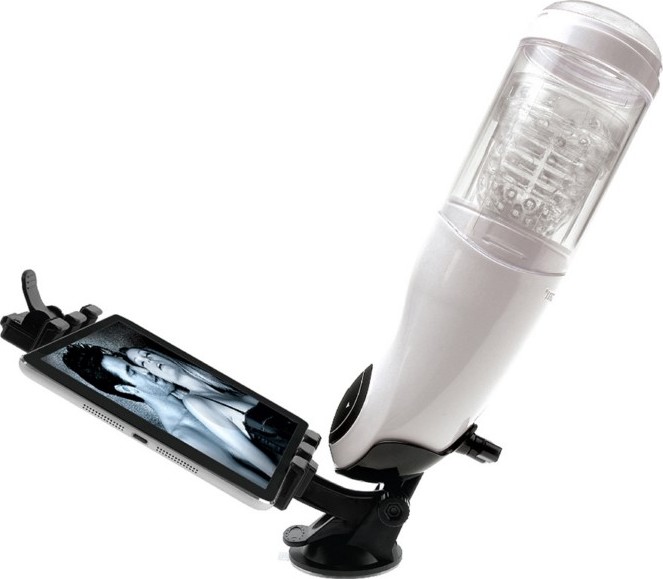 Masturbator Mega-Bator Pussy, Functii Rotatii, Impingere, Vibratii, USB, Alb, 34.5 cm
