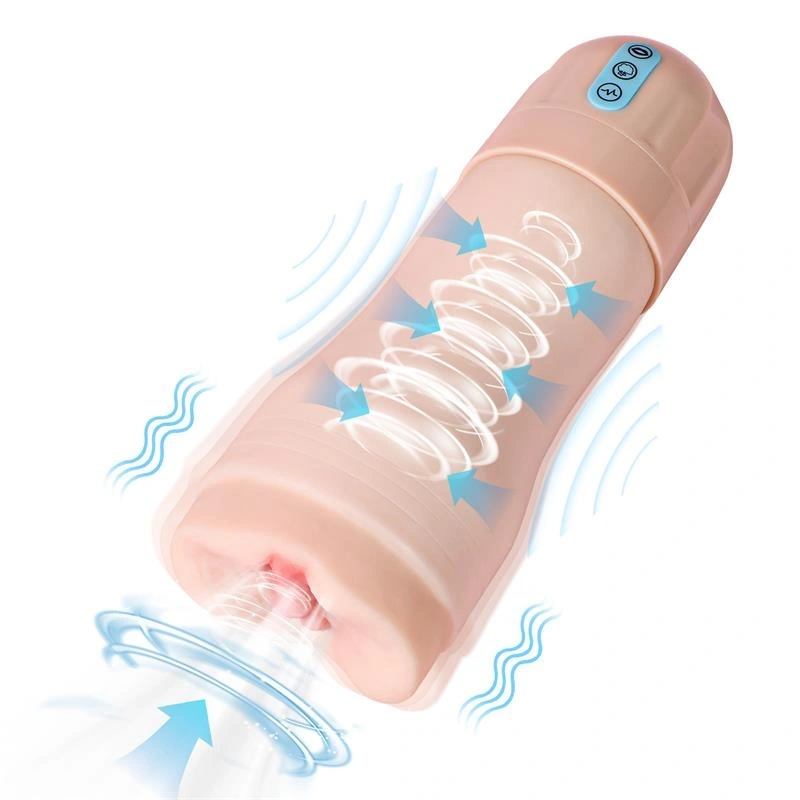 Masturbator Suctroker Pussy, 10 Moduri Vibratii, 5 Tipuri Suctiune, Material Superskin, USB, Natural, 25 cm