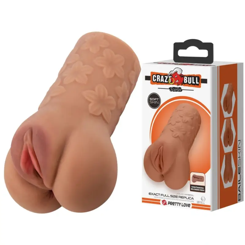 Masturbator Vagin Crazy Bull Scarlet, TPR, Maro, 16 cm