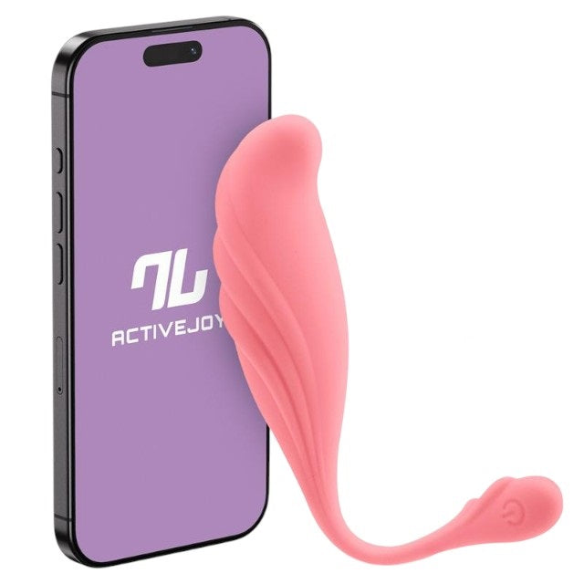 Ou vibrator INTOYOU APP – Waving, pentru stimularea sexuala feminina, control prin aplicatie, 8 functii de vibratie, 20.5 cm x 3.5 cm, roz
