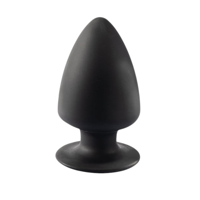 Plug anal SILEX-D M Plug Model 1, din silicon premium, reactiv la căldură, lungime 11 cm, diametru 6.2 cm, negru (mărime M)