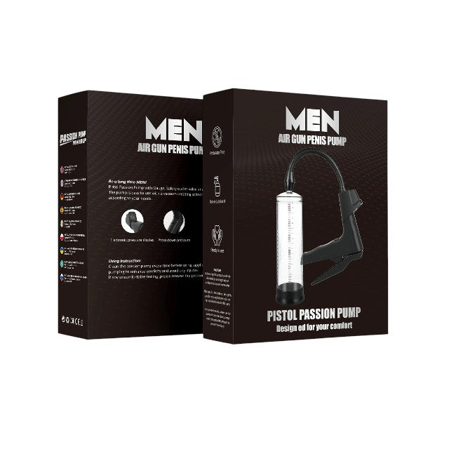Pompa manuala BSeries – Man AirGun, cu display digital, pentru marirea penisului si imbunatatirea performantelor sexuale, culoare transparenta