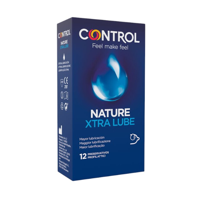 Prezervative CONTROL – NATURE, extra lubrifiere, 54 mm, 12 buc