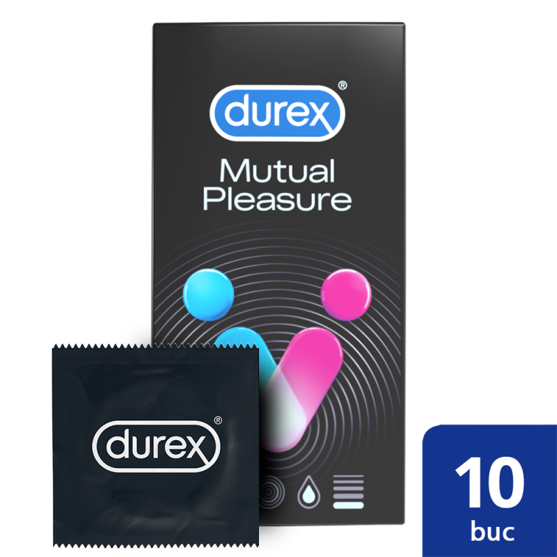 Prezervative cu striatii DUREX Mutual Pleasure, regular fit, cu