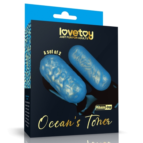 Set 2 Bile Kegel Ocean’s Toner Egg Set, Silicon, Albastru