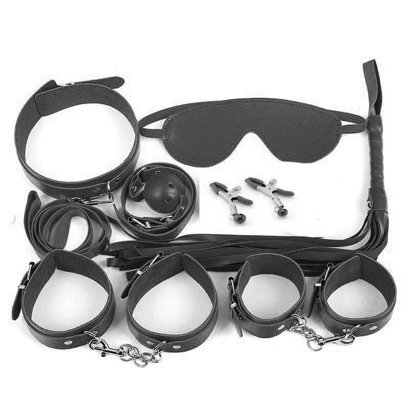 Set BDSM Pleasure & Power 7 Piese, Negru, Guilty Toys