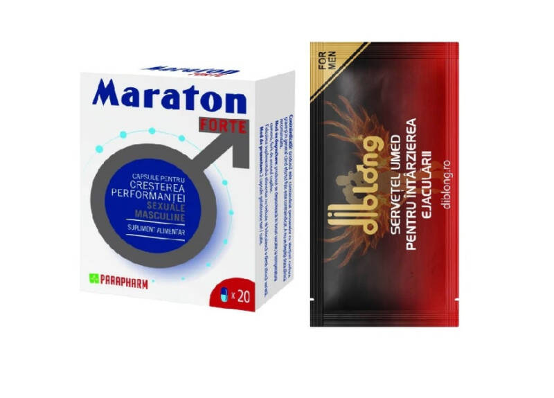 SET: Capsule MARATON FORTE, cresterea performantei sexuale barbati, 20 capsule + 1 servetel DIBLONG DELAY TOWEL – Default Title