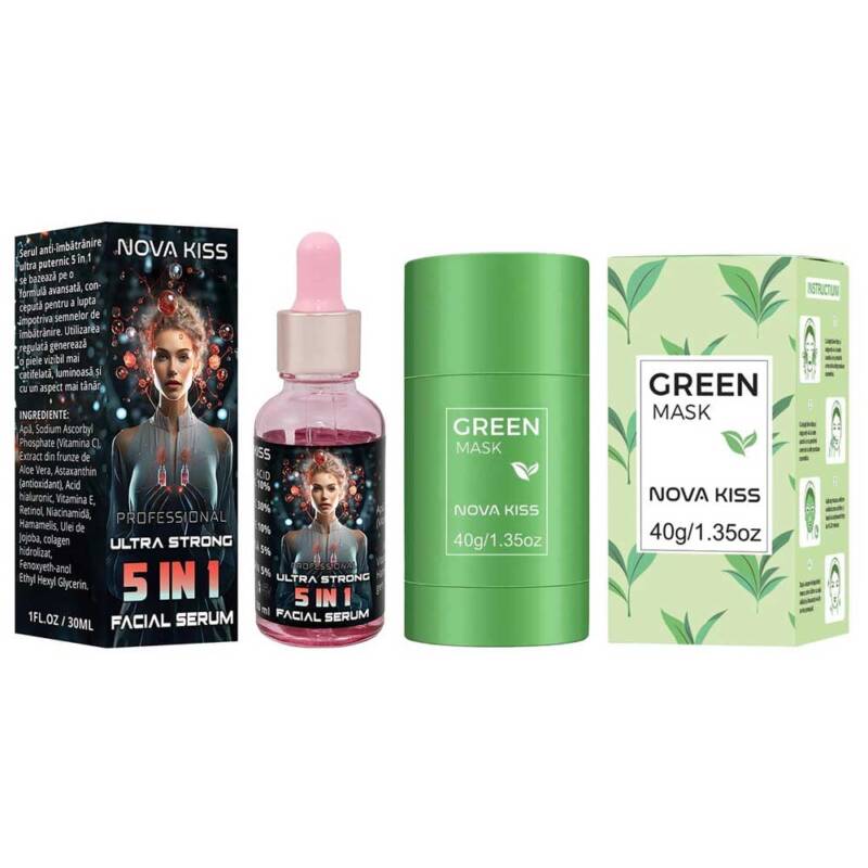 SET FACIAL PROFESIONAL NOVA KISS  PENTRU INGRIJIRE SI CURATARE, FORMULA ULTRA PUTERNICA