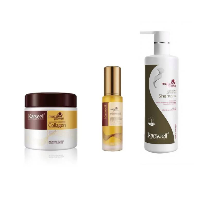 Set Karseell Collagen: Șampon pentru Păr Predispus la Cădere 500ml, Mască 500ml și Ulei 50ml