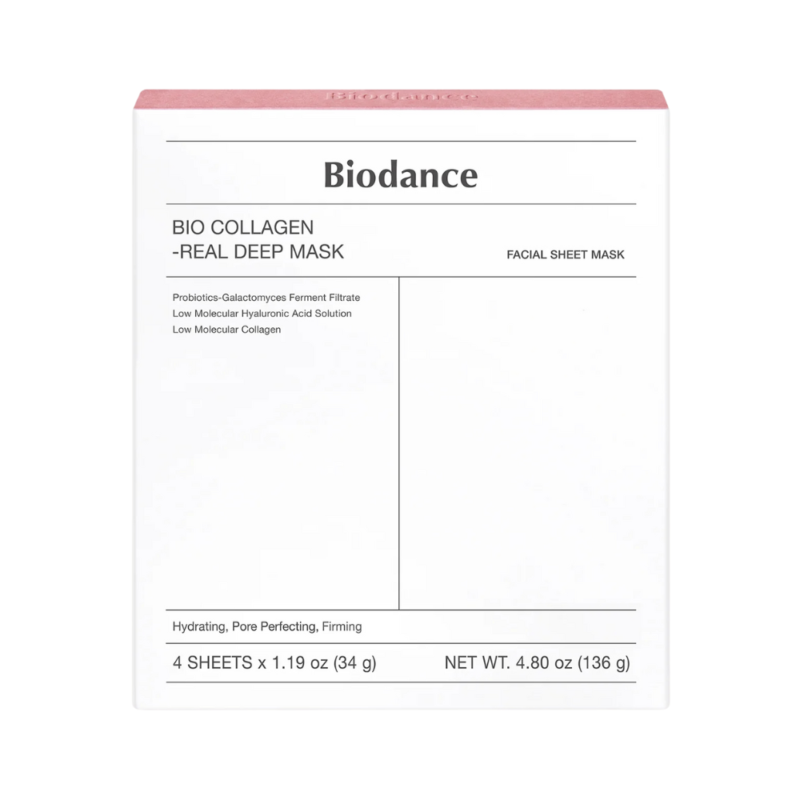 Set masca de fata cu bio-colagen pentru hidratare si fermitate Biodance Bio-Collagen 34g x 4 bucati
