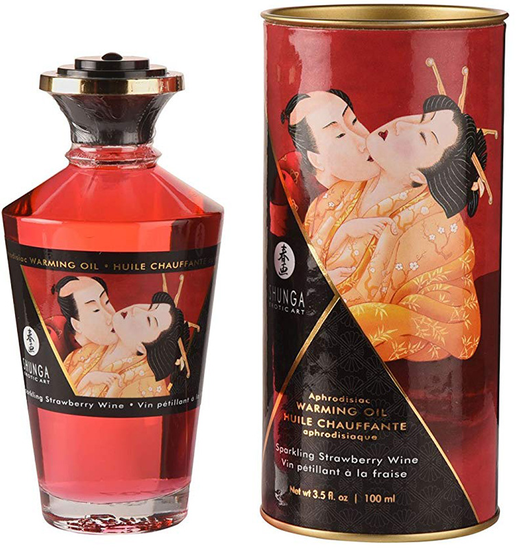 Shunga Ulei Afrodisiac cu Efect de Incalzire – Vin spumant de capsuni 100 ml