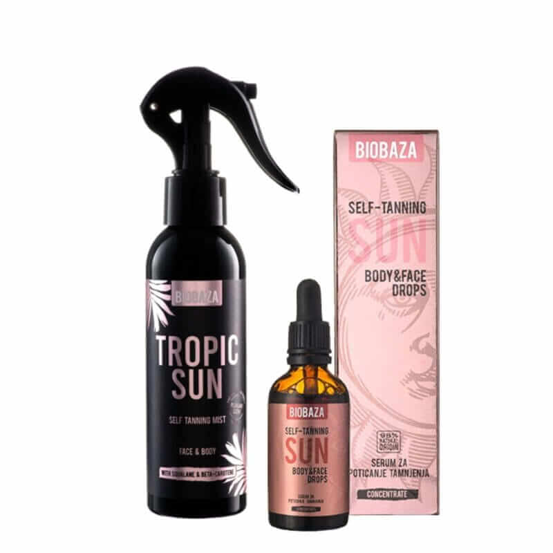 Spray autobronzant + Picături autobronzante BIOBAZA