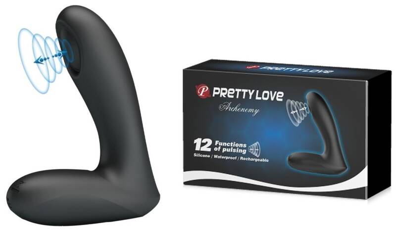 Stimulator Anal Archenemy 12 Moduri Vibratii, Silicon, USB, Negru, 12.1 cm