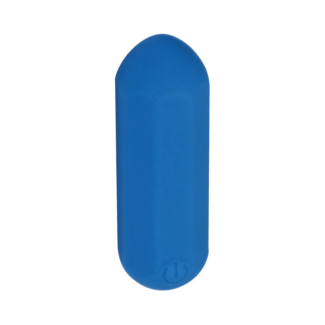 Stimulator clitoris LOVELINE Hexagon Shaped Bullet Vibrator, 12 funcții de vibrație, rezistent la apă, lungime 7.2 cm, albastru