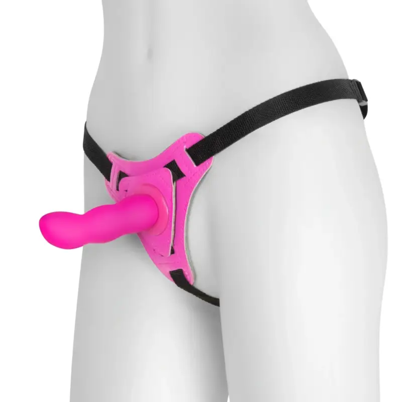 Strap-On Crushious Snapper, Dildo din Silicon, Roz, 12.5 cm
