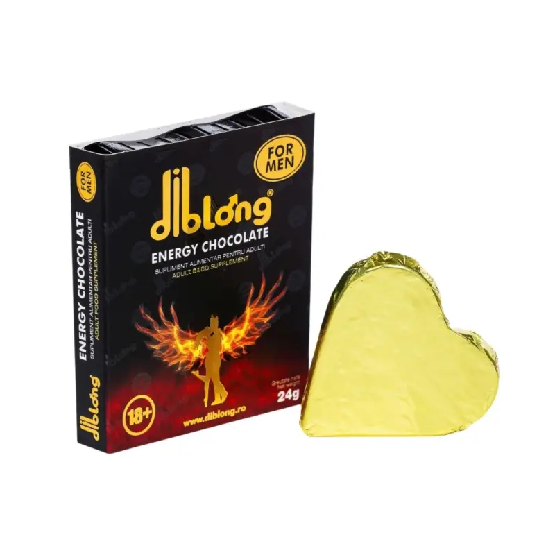 Supliment alimentar Diblong Energy Chocolate pentru barbati pe baza de ciocolata, cu plante care sustin sanatatea sexuala si functia erectila, 24g