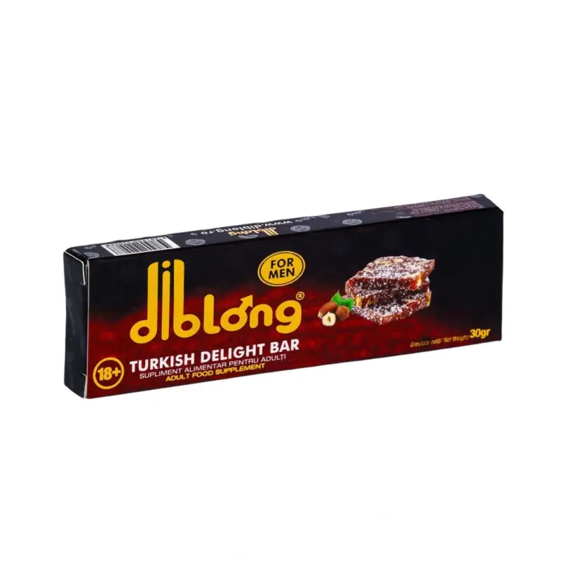 Supliment alimentar  DIBLONG Turkish Delight Bar pentru barbati pe baza de rahat turcesc, cu plante care sustin sanatatea sexuala si functia de reproducere, 30g