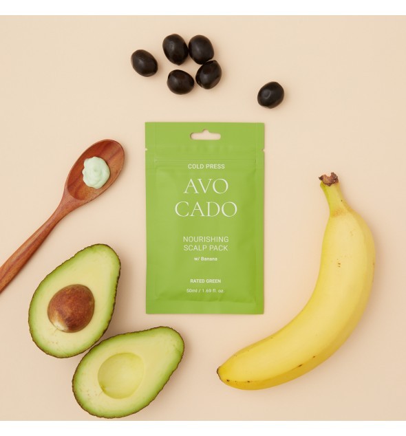 Tratament hranitor cu avocado organic pentru par deteriorat Rated Green Cold Press Avocado Nourishing 50ml