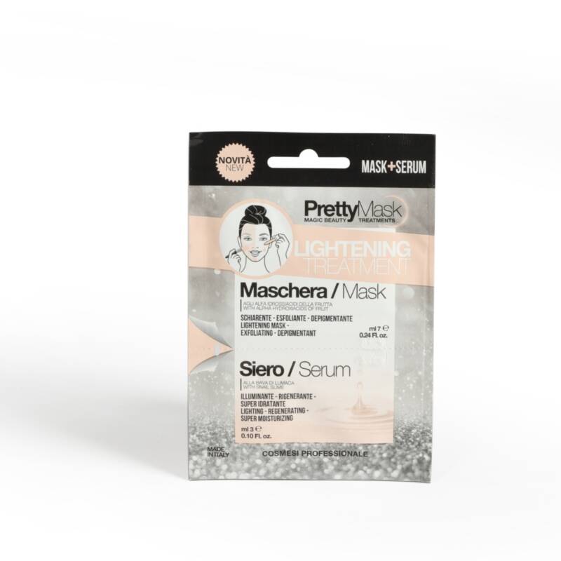 Tratament pentru albire si iluminare cu actiune exfolianta si regeneranta din 2 componente Masca + Ser