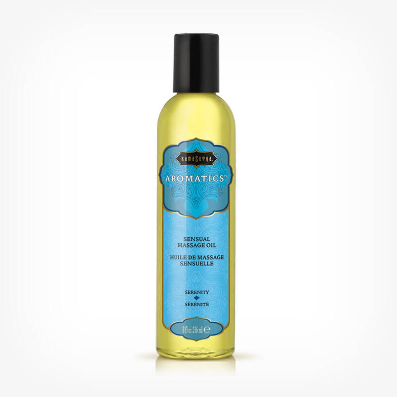 Ulei de masaj KAMASUTRA AROMATICS Serenity Amber, cu aromă de maghiran și lavandă, 236 ml