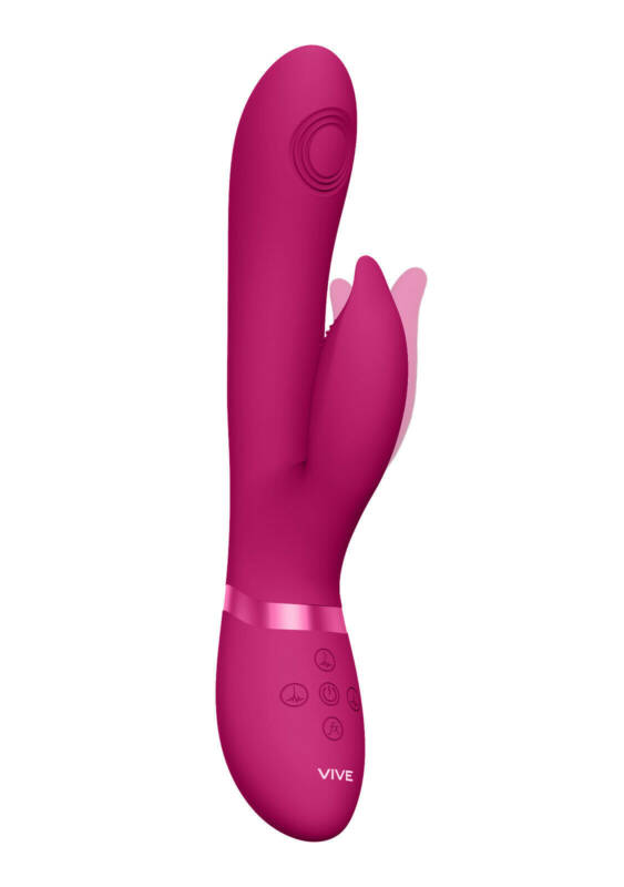 Vibrator Aimi Triple Action Vibrating Pulse-Wave Stimulator Silicon Roz 22.3 cm