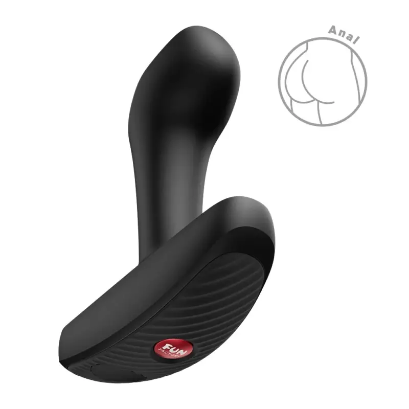 Vibrator Anal Bootie Vibe Fun Factory, 12 Moduri Vibratii, Silicon, USB, Negru, 9.7 cm