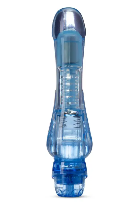 Vibrator Calypso Multispeed Naturally Yours, Albastru, TPE, 17.1 cm