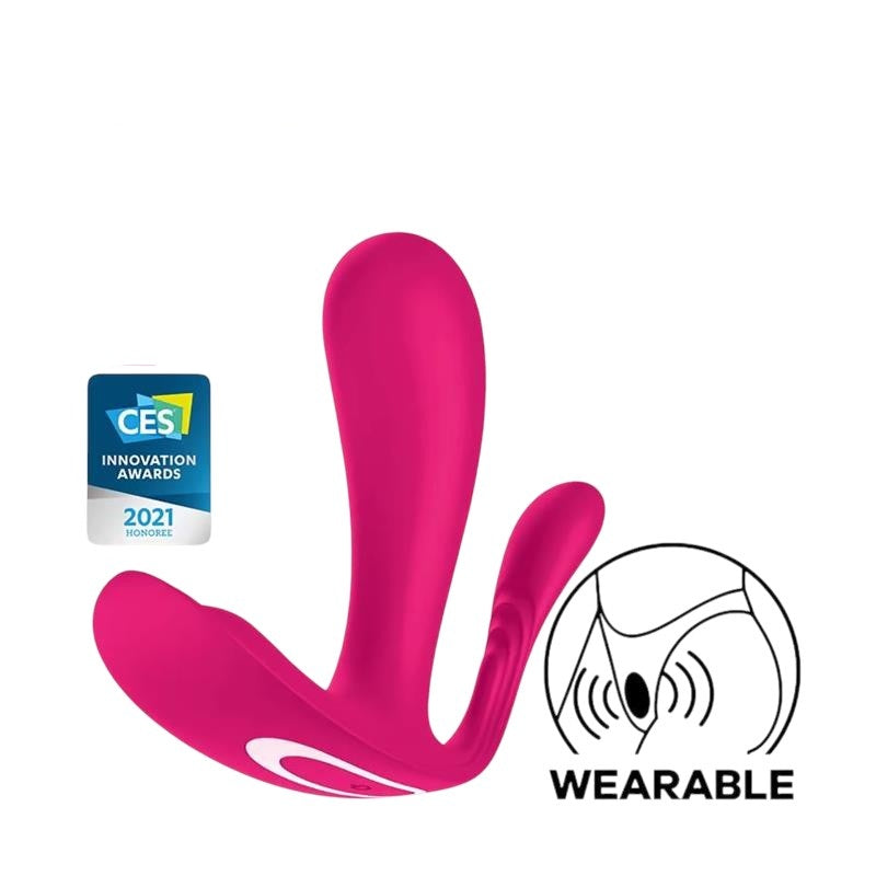 Vibrator cu dubla prenetrare SATISFYER – Top Secret, control prin aplicatie,pentru stimularea punctului G si anal, roz