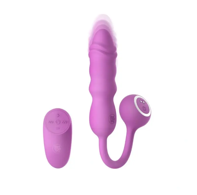 Vibrator Flyn, Remote Control,  10 Moduri Impingere, 10 Moduri Vibratii, Silicon, USB, Roz, 12 cm