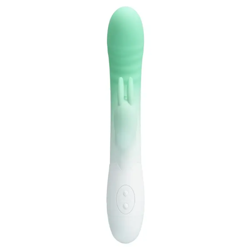 Vibrator Iepuras Cerberus 30 Moduri Vibratii, Silicon, Verde/Alb 20.6 cm