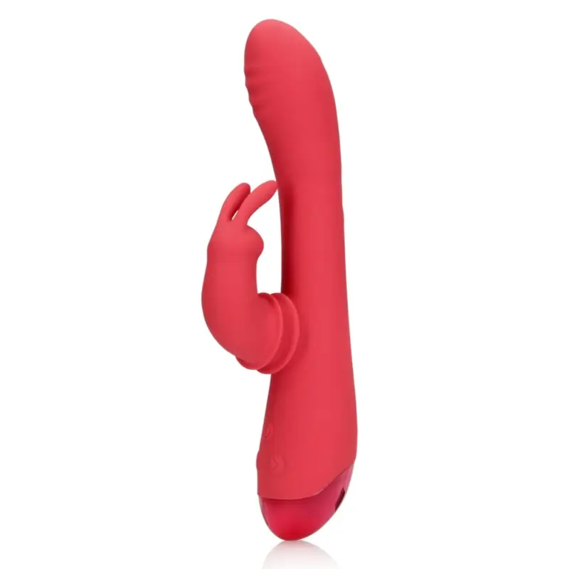 Vibrator Iepuras Swinging Rabbit, 20 Moduri Vibratii, Silicon, USB, Rosu, 22.5 cm