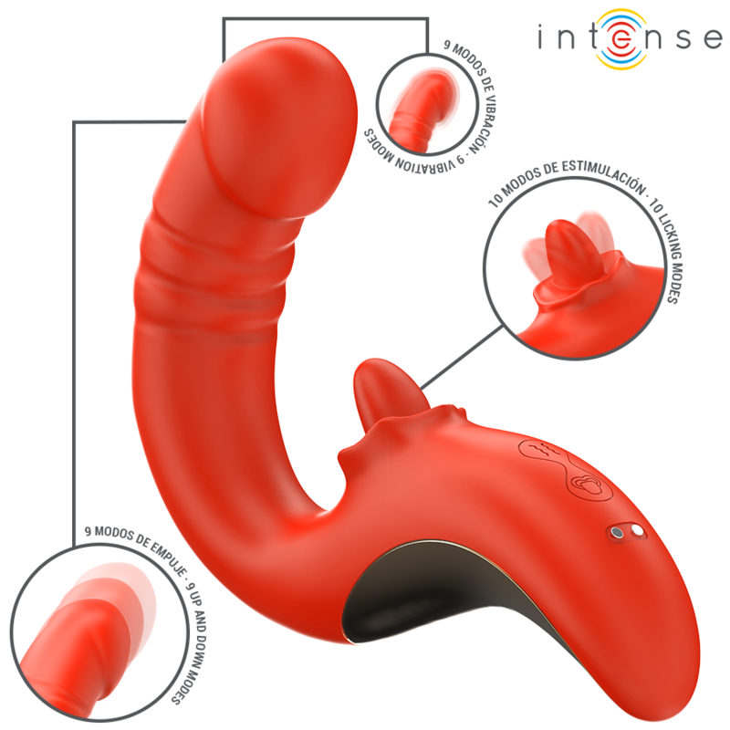 Vibrator INTENSE – PAULINA U-SHAPED, stimulator în forma de U, rosu