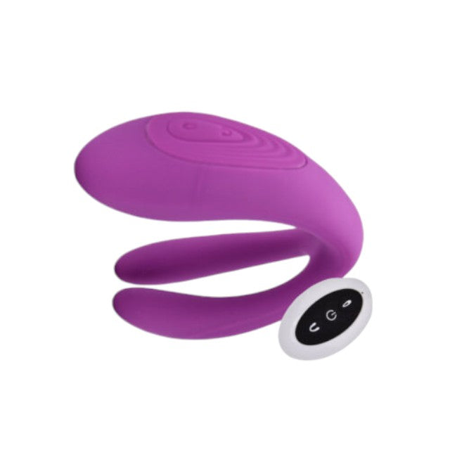 Vibrator Loving Joy – Duet Remote Control, ideeal pentru cupluri, 10.5 cm, mov