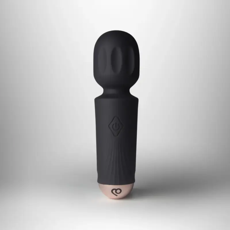 Vibrator Mini Wand Black Tulip, 16 Moduri Vibratii, Silicon, USB, Negru, 11.5 cm