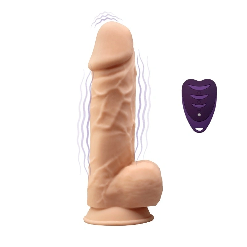 Vibrator Realist Silexd, Remote Control, 10 Moduri Vibratii, Silicon, USB, Natural, 21.5 cm