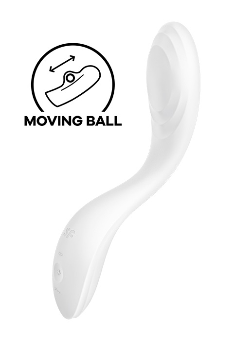 Vibrator Rrrolling Pleasure G-Spot USB Silicon Alb 22 cm