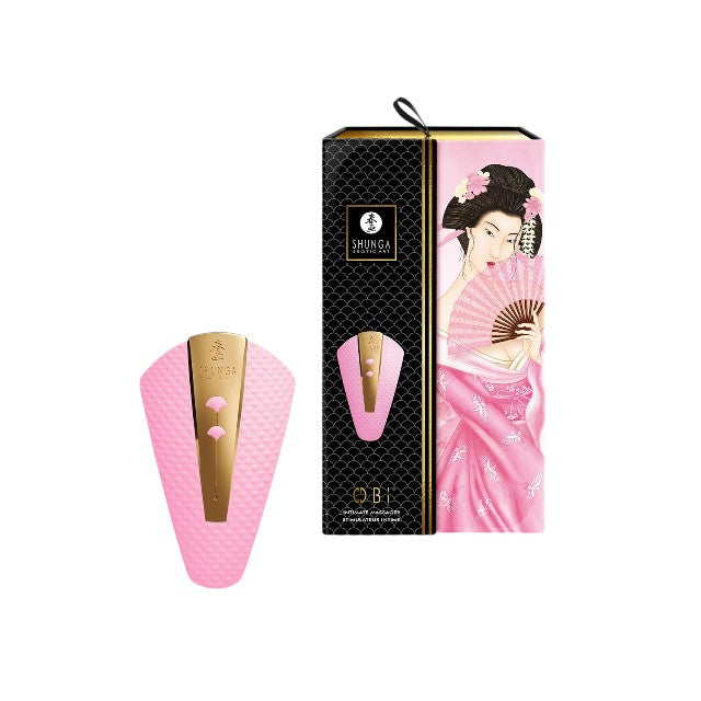 Vibrator Shunga – Obi Light, pentru stimularea clitorisului, 5 niveluri de intensitate si 10 functii de vibratie, 11.5 cm, roz