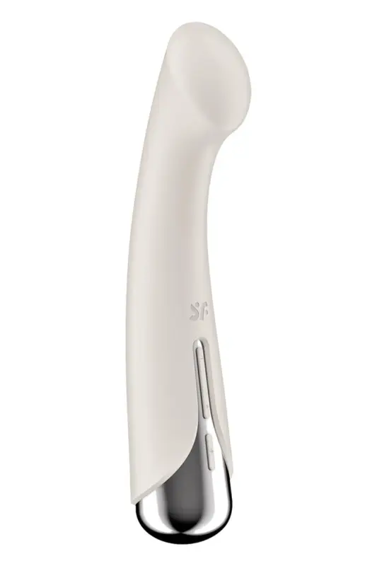 Vibrator Spinning G-Spot 1, 12 Programe de Vibratii, 5 Programe de Rotatii, Silicon, USB, Bej, 16.5 cm