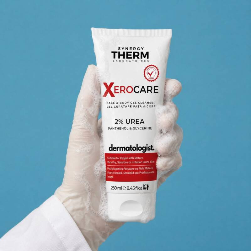 Xerocare Gel De Curățare Blând Pentru Față Și Corp, Cu 2% Uree, Pantenol Și Glicerină – 250ml